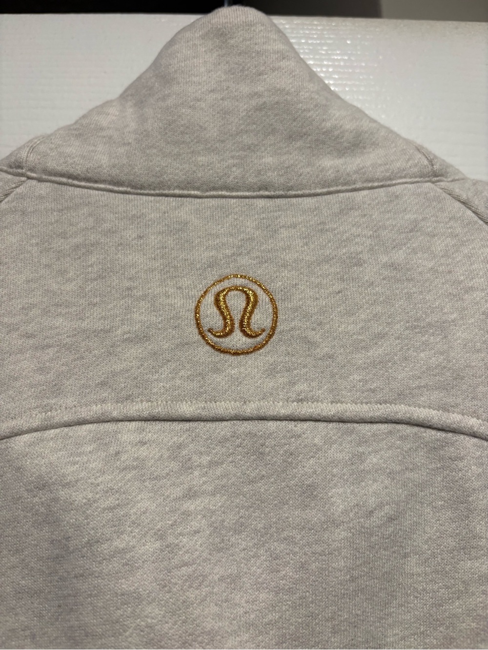 Women’s Lululemon scuba oversized pullover, heathered bone color, size L - Picture 3 of 3